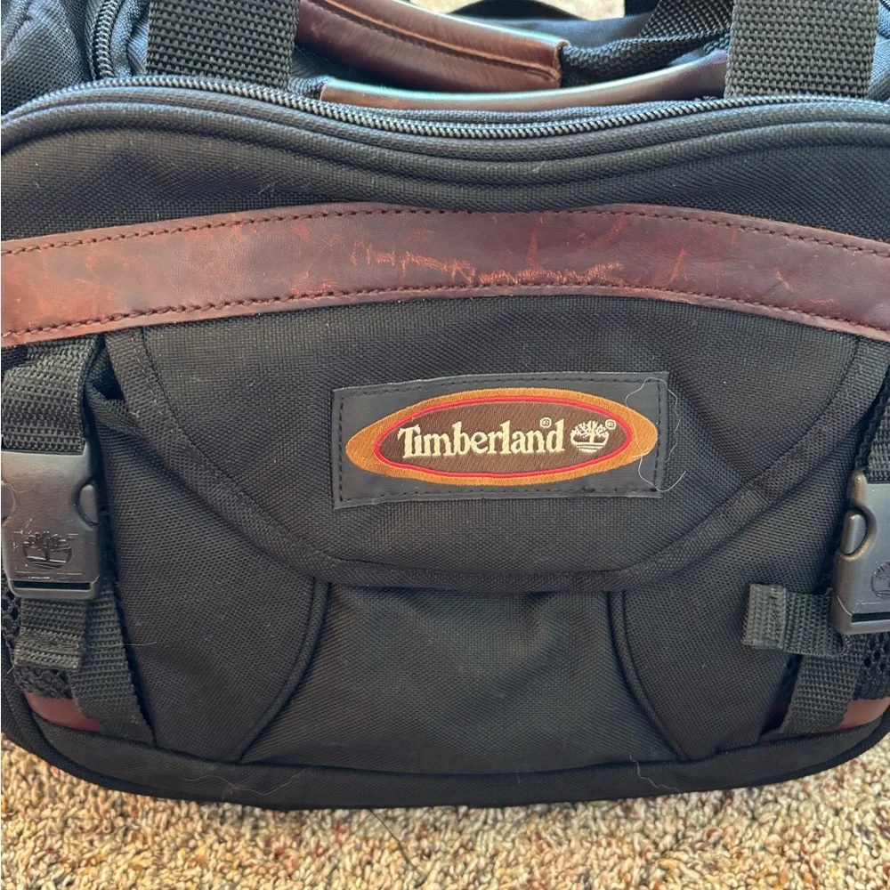 Timberland Black and Brown Men's Travel Duffel Bag